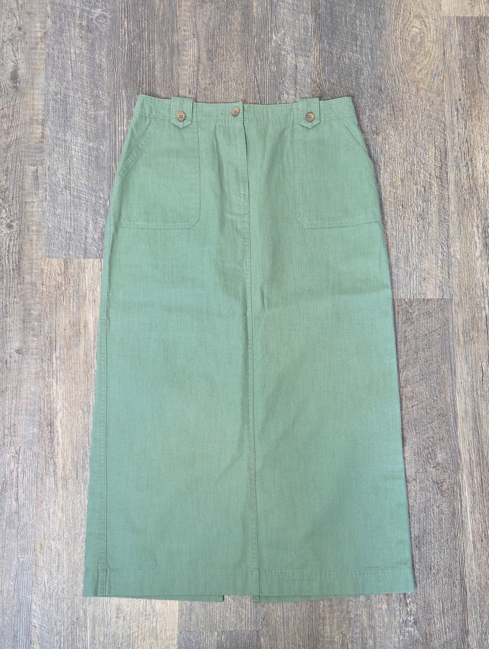 Classic Olive Green Midi Skirt